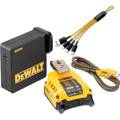 Dewalt DCB094K 18v USB Port Fast Battery Charger 15Min 240v Powerbank + Cable (1/5)