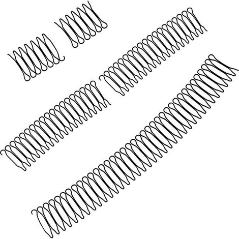 Ensemble de 5 pièces comprenant un peigne en forme de U, des pinces à cheveux, des supports pour peigne et des épingles à cheveux pour coiffer et maintenir la coiffure en place. Noir. (1/4)