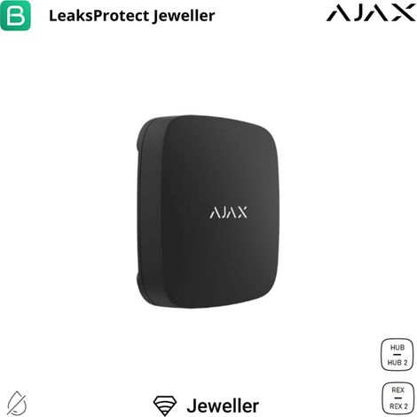 Kabelloser Überschwemmungsmelder Schwarz Ajax Leaksprotect 38254 AJLPN LPN