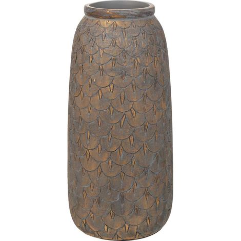Jarrón de poliresina marrón 15x15x31