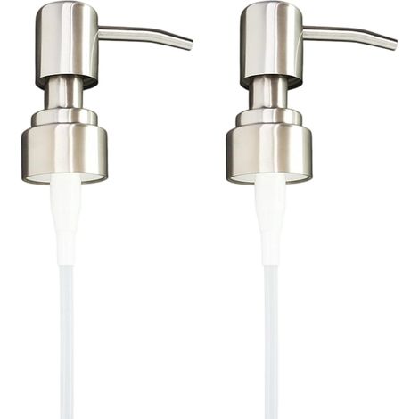 pompe di ricambio per dispenser di sapone liquido, in acciaio inossidabile spazzolato, per sapone/lozione/sciroppo, adatte a flaconi da cucina e bagno. (1/5)