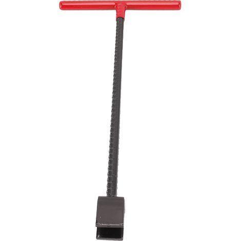 Clé à molette multifonction en acier pour compteur d'eau, poignée en T et outil utilitaire à 4 voies pour vannes et robinets (rouge). (1/5)