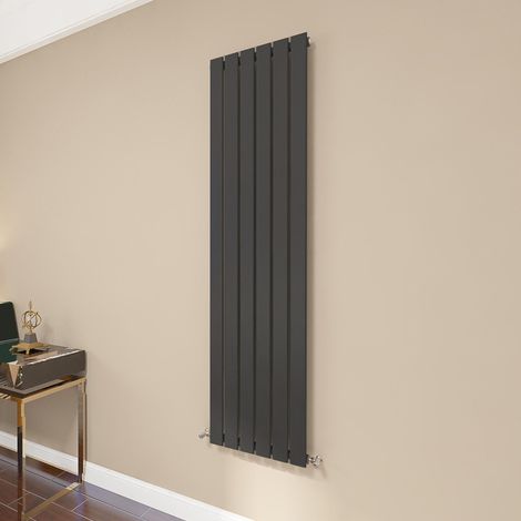 AICA Flat Panel Radiator 1600x408mm Central Heating Single Vertical Stylish Black (1/5)