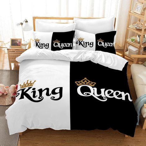 Bettwäsche-Set King & Queen 135x200cm 100% Mikrofaser mit Reißverschluss