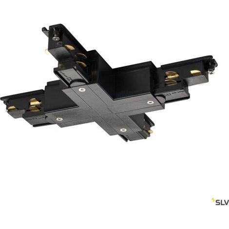 Systèmes rail 3 allumages 230V S-TRACK conecteur en X Dali pour rail 3 allumages intérieur noir - SLV 1002655