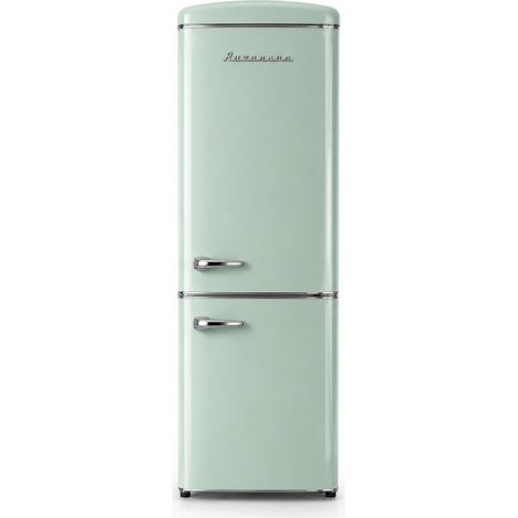 Frigorífico Retro Ravanson LKK-315RM 597 mm x 707 mm x 1943 mm  315 litros  Total sin escarcha  clase E  color menta (1/3)