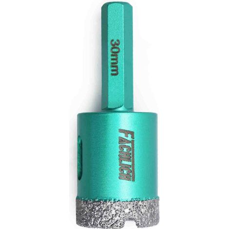 Forets Diamant 30mm Trépans de Forage avec tige Hexagonale pour Perçage à sec en Porcelaine Carrelage Granit Marbre (1/5)