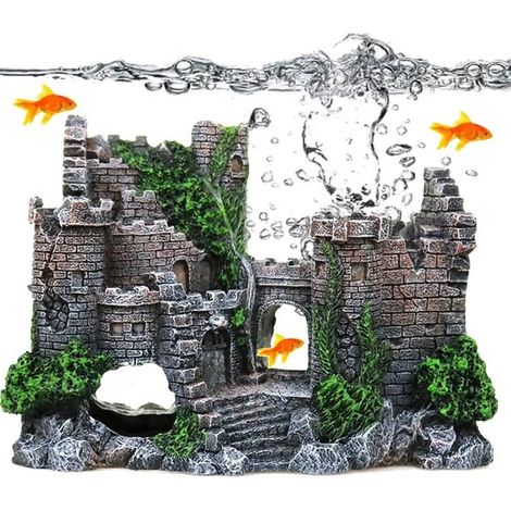 Aquariumdekorationen – Ungiftige Polyresin-Haus-, Bus- und Auto-Landschaftsdekoration, Aquarium-Lebensraum (1/2)