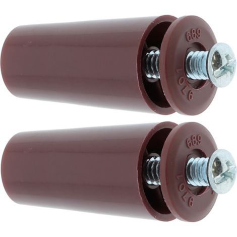2x Butée d'arrêt de lame finale de volet roulant cône Ø22mm longueur 40mm en PVC avec rondelle et vis Store Fenêtre Enroulement Déroulement Coffre Universel, rouge foncé