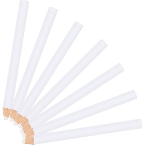 Lot de 7 Crayons de Marquage Couture Blancs Mine Douce en Cire et Bois, Marqueurs Textiles Lavables Marquage de Vêtements Broderie (1/5)