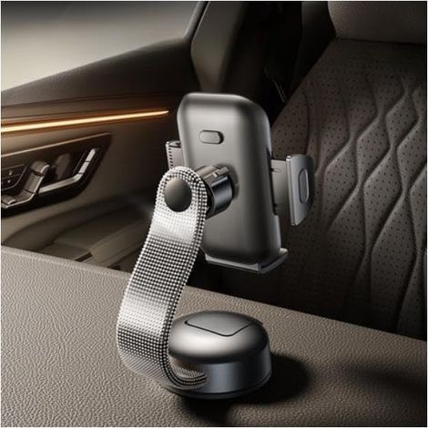 Soporte para smartphone de coche con ventosa para salpicadero - negro