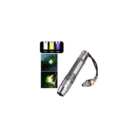 365 nm LED-Taschenlampe, weißes bis gelbes UV-Licht, geeignet für Jade-, Edelstein- und Bernsteinschmuck, Testsilver, 1 Stück