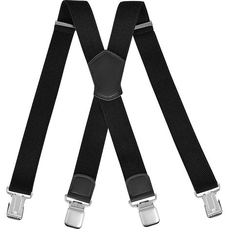 Hosenträger für Herren, Hosenträger mit 4 sehr starken Metallclips, elastische X-förmige Hosenträger, Einheitsgröße.