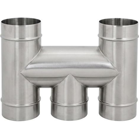 MAKA Comignolo a H Base Tonda, Terminale in Acciaio Inox per Canna Fumaria Camino Stufa a Legna Pellet e Gas, Cappello Antipioggia Aspirafumo Ø 150 mm (1/5)