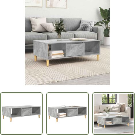 Betonfarbe - Couchtisch Beton Grau 102 x 55 x 35 cm Holzwerkstoff (1/5)