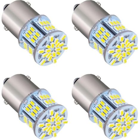 Ampoule LED Voiture, 4 Pièces 1156 Blanc Highlight Lamps 12V, Ampoules Clignotant LED pour Feux de Recul de Voiture