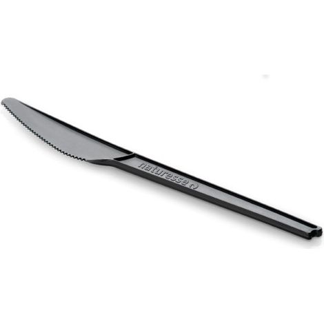 Couteau jetable Noir 16 cm en PLA - 1000 pièces - Ecobioshopping