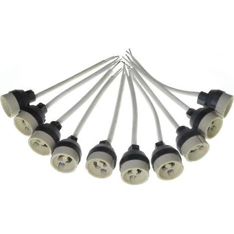 Lot de 10 douilles GU10 pour ampoules LED encastrées et spots (voir photo). (1/5)