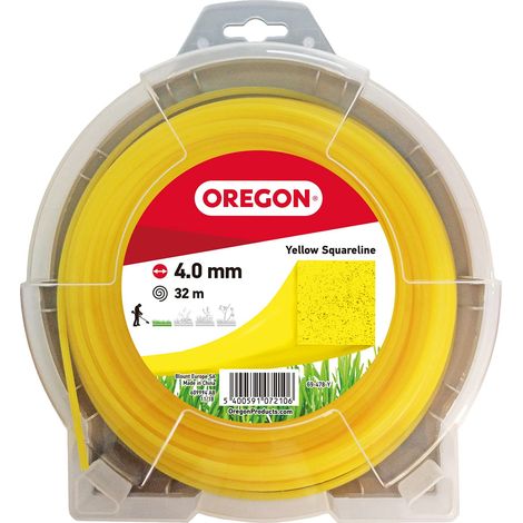 Oregon Filo da Taglio Quadrato Giallo per Decespugliatori e Tagliaerba, in Nylon Professionale, Adatto alla Maggior Parte dei Decespugliatori, 4.0 mm x 32 m (69-478-Y) (1/5)