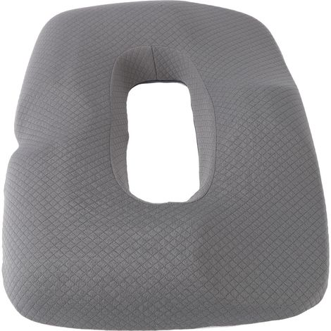 Coussin de chaise confortable en mousse à mémoire de forme, respirant, polyvalent, creux, pour bureau voiture maison, gris (1/5)