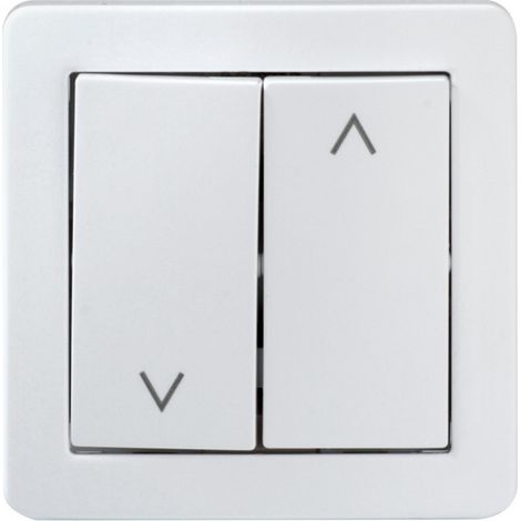 Schneider Electric – Interrupteur volets roulants 2 boutons blanc satiné – Installation en saillie ultra compacte – Connexion automatique sur prises et va-et-vient