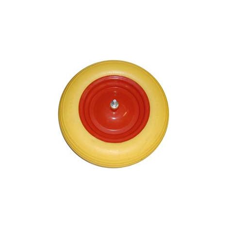 Ruota Per Carriola Pu Piena Perno Mm.12X210 - perno mm.12x210, interasse mm.150