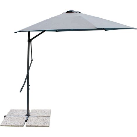 Ombrellone da giardino 2x3 mt con antivento e mantovana Bogotà -  Grey
