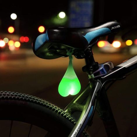 Herzförmige LED-Warnleuchten aus Silikon für Fahrräder – wasserdicht – Fahrrad-Rücklicht – Grünes Licht – Fei Yu (1/5)