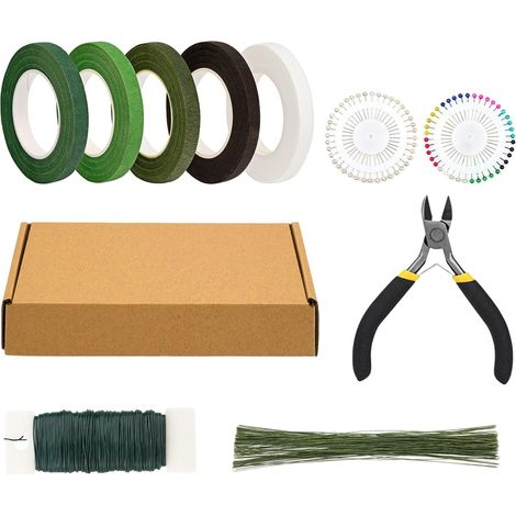 Kit de Composition Florale, 10 Pièces d'Accessoires pour Arrangements Floraux, Outils Artisanat Rubans pour Tiges Mariage Fleurs Corsages et Projets (1/5)