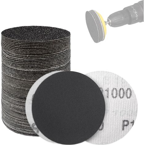 100 Pièces Disques Abrasifs 75mm Auto-Agrippants Grain 1000 (1/5)