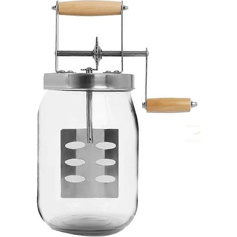 1,5-Liter-Butterfass aus Glas, handbetrieben, Einmachglas, zur Butterherstellung (1/5)