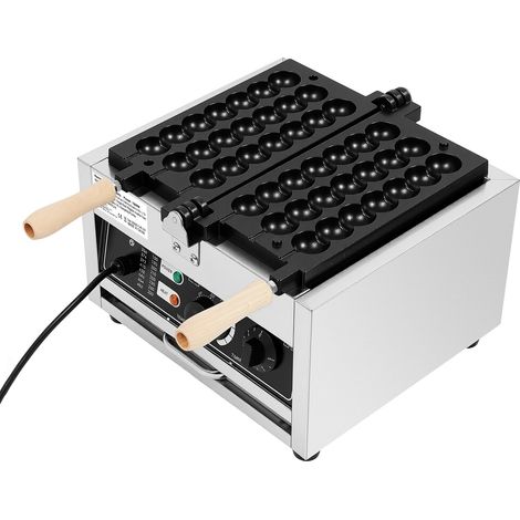 Gaufrier Professionnel 1500W Machine à Gaufres Commercial Antiadhésif En Acier Inoxydable Avec Indicateur LED Température Réglable 50-300°C,Pour La Fabrication De Crêpes, Muffins Et Gaufres