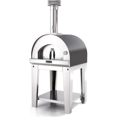 forno pizza a legna con carrello fontana "margherita" colore antracite 2 pizze
