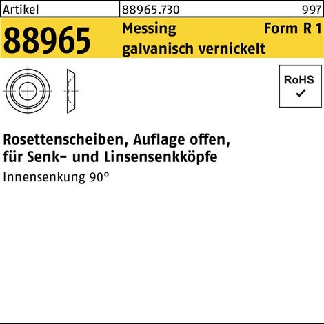 Rosettenscheiben 5,0 Messing vernickelt US 125 Ms Ni S 1000 Stk (1/2)