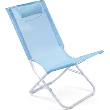 Sedia Spiaggia Pieghevole Tolosa Acciaio Esterno Mare Giardino 53x49x77 cm Blu