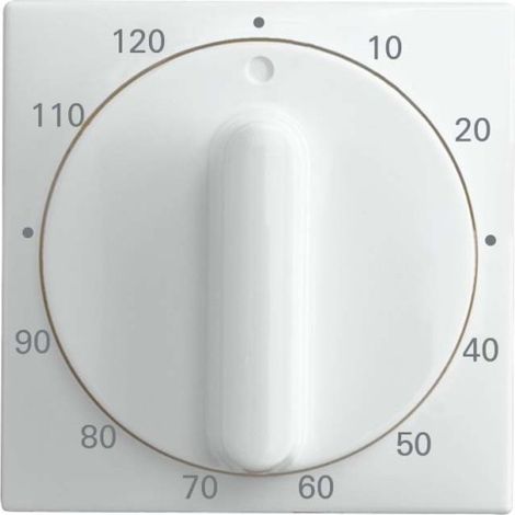 Busch-Jaeger Plaque centrale avec impression 10 ... 120 min pour minuterie, bouton rotatif blanc alpin - Busch-balance® SI (1771-914-103), 2CKA001753A0306