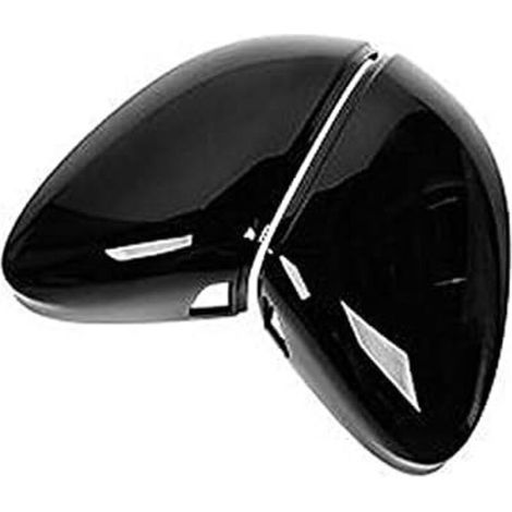 2 pièces brillant rétroviseur latéral de voiture capuchons de couverture pour Volkswagen pour VW Polo Mk6 AW GTI 2018 2019 2020 ABS Cache rétroviseur Noir (1/5)