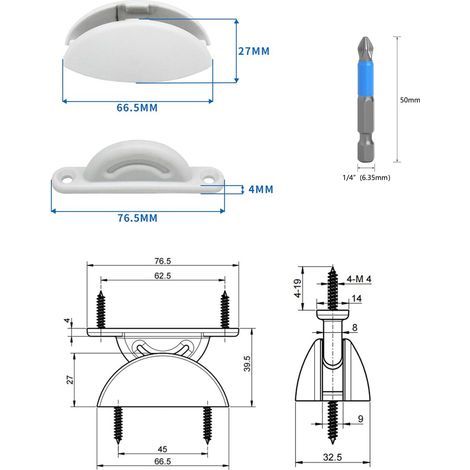 2 Paires Bloc Porte Caravane en Plastique, Bloque Porte Camping Car, Retenue de Porte Caravane, T Forme Arret de Porte Camping Car pour Cargo Remorque RV Bateaux (1/4)