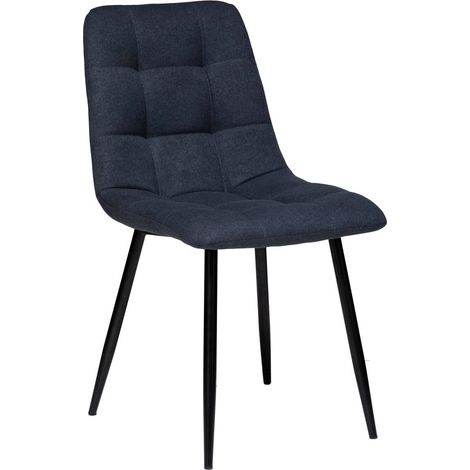 Atmosphera – Chaise scandinave tissu gris foncé – Rembourrage mousse polyuréthane – Pieds en acier – Dimensions L. 44 x P. 55 x H. 83,5 cm (1/5)