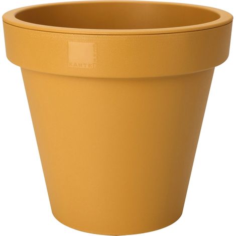 Progarden – Pot de fleurs couleur moutarde Ø 20 cm – Écologique en polypropylène recyclé – Disponible en plusieurs diamètres – Pour intérieur et extérieur