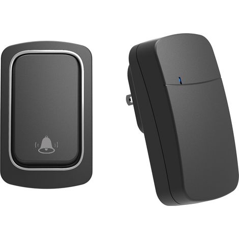 (1 à 1) (Noir) Sonnette autonome, sans pile, portée-AquaForge (1/5)