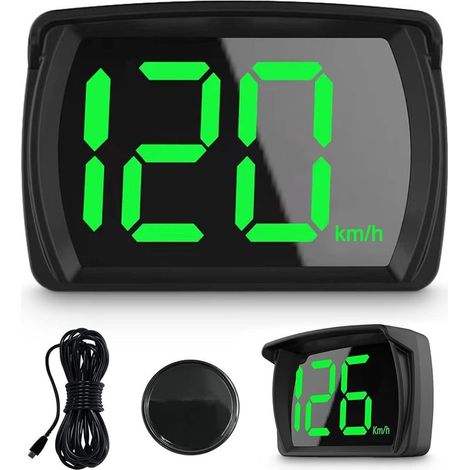 Compteur De Vitesse GPS Numérique De Voiture,Car HUD GPS Compteur De Vitesse Affichage Tête Haute LED Compteur De Vitesse Hud à Affichage Numérique Avec Câble USB - Plug & Play USB (1/5)