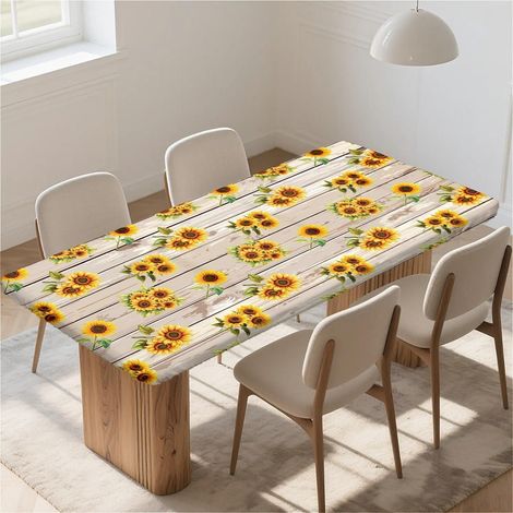 Rechteckige Tischdecke 160x90 cm mit Gummizug, wasserdicht, abwaschbar, für Esstisch & Garten