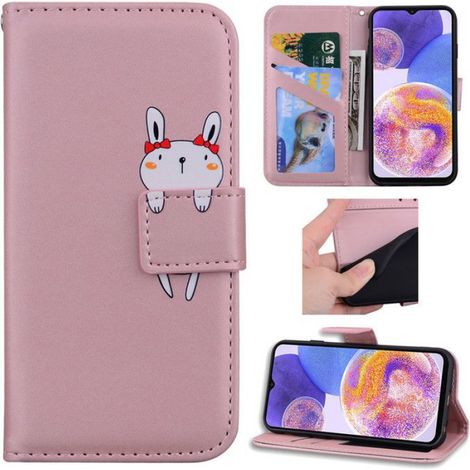 Housse Huawei P30 lite (6.15") Mignon dessin animé Animal Pattern housse de protection en cuir avec support - pink (1/4)
