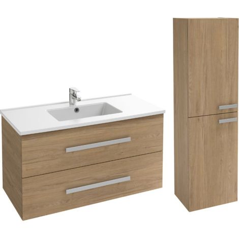 Mueble bajo lavabo Ola up + columna de baño roble 100 cm JACOB DELAFON (1/3)