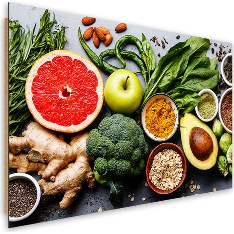 Quadro deco panel, Composizione di verdure e frutta - 60x40 (1/5)