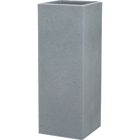Scheurich C-Cube High 70, Hochgefäß/Blumentopf/Pflanzkübel, quadratisch,  aus Kunststoff Farbe: Stony Grey, 26 cm Durchmesser, 69,8 cm hoch, 9 l Vol. (1/3)