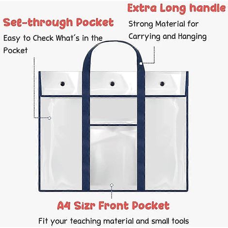 Sacoche pour portfolio d'artiste, sac de rangement pour affiches, organisateur d'affiches, sac blanc transparent (1/4)