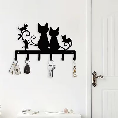 1Pièces Patère de salle de bain,Porte - manteau,Convient pour salle de bain cuisine salon toilettes,Installation de vis,Chatons et fleurs (1/5)