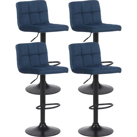 4er Set Barhocker Feni Samt blau
